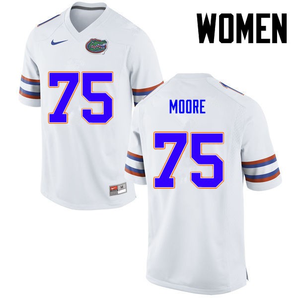 Florida Gators Women #75 TJ Moore College Football White